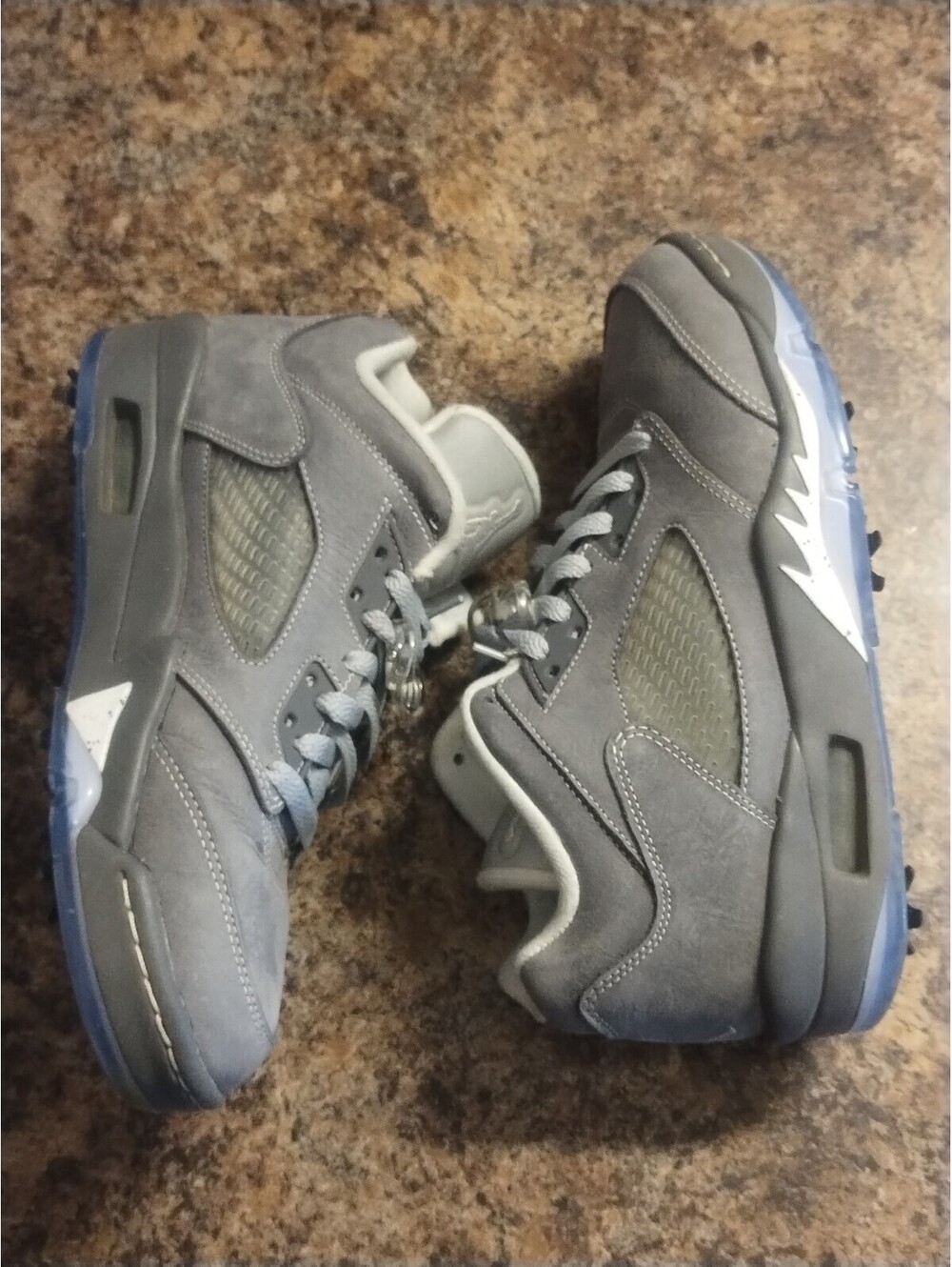 Nike Air Jordan 5 Low Golf Shoes Mens Size 7.5 Wolf Grey White